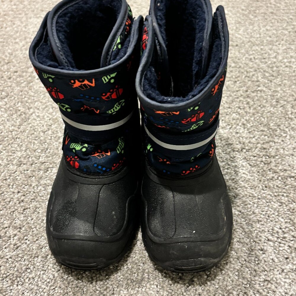 Kids London Fog Black Truck Dex Snow Boots Insulated Waterproof Kids SizeC12